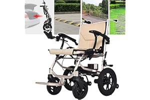 HEWXWX Elektrischer Rollstuhl Leichter Rollstuhl - Faltbar (14kg), Dual Control System/Batterielebensdauer 12 Meilen, Geeignet FüR äLtere Menschen Und Behinderte