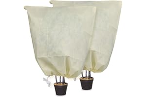 MIXC 2 Packs Plant Fleece Frost Protection Covers, 80X120 CM Garden Fleece Frost Protection, Frost Protection for Outdoor Plants Potted Fruit Trees