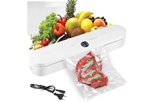 Machine Sous Vide Alimentaire, Mini Appareils de Mise Sous Vide la Cuisine et la Conservation, Vacuum Sealers Machine Pour Deux Usages, Machine à Sceller Sous Vide con 20 Sacs Sous Vide