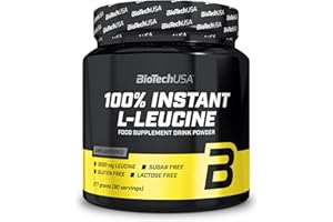 BioTechUSA 100% Instant L-Leucine boisson en poudre | Vegan | Sans sucre | Sans gluten | Sans lactose | 3,000mg Leucine | 277 g | Non aromatisé