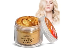 ‎MAGIC MASTER KERATIN Haarfarbe Wachs, Magic Master Keratin Temporäre Frisur Creme Instant farbiger Ton für Männer und Frauen Party, Festival, Cosplay(Golden)