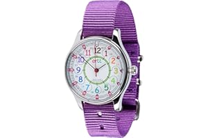 ERTT EasyRead Time Teacher - Montre étanche Enfant - Apprendre à Lire l'heure - Montre Enfant Apprentissage Heure Garçons Et Filles - 2 Étapes D'enseignement - Visage 12-24h - Cadran Facile à Lire