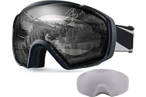 OutdoorMaster Maschera da Sci OTG Premium Unisex, Antiappannamento Maschera Snowboard, Protezione UV al 100% Occhiali da Sci, Maschere Sci per Uomo, Donna, Ragazzi e Ragazze