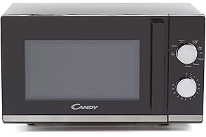 Candy Moderna CMG20TNMB Four Micro-ondes 700 W 20L , Fonction Gril, Fonction Décongélation, 20 litres, Plateau Tournant 24,5cm, Noir & Silver
