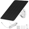 DUBKART 6W Solar Panel for Security Camera,Solar Panel Type-C &Micro,Camera Solar Panel for Rechargeable Battery Security Camera,IP65 Waterproof 360°Adjustable Mounting (6W)
