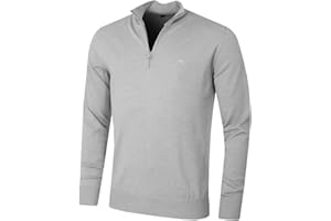 J.Lindeberg Herren-Golfpullover Merinomischung Rollkragen halbem Reißverschluss