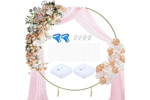 YORFULL 2.0M Tabiler Ballonbogen Ständer für Hochzeiten und Feiern–Wiederverwendbares Luftballon Bogen Gestell für Hochzeitsdeko,Traubogen,Verlobung Deko,Rundes Ballonbogen-Set
