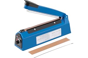 CROWNSHOP 200MM Impulse Heat Sealer Portable Manual Food Film Sealing Machine Pressure Sealing Machine for Plastic Bag for Food Sealing