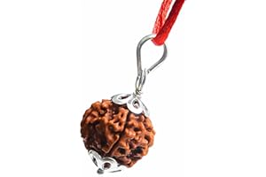 Rebuy Rudraksha Pendant, 6 Mukhi Nepali, Original & Certified, Brown, for Men and Women