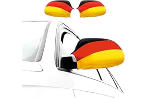 2er Spiegelüberzieher EM 2024 Fahne für Außenspiegel - Überzieher/Fahne für Auto Deutschland Fanartikel für Fußball - Autospiegelfahnen (2x Autospiegel Deutschland)