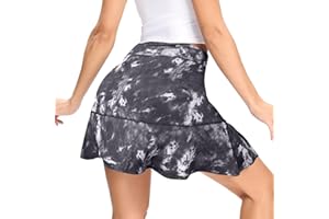 WOWENY Falda Pantalon Mujer Deporte Falda Padel Mujer Cortas con Bolsillos Deportiva Skorts Golf Plisada Respirable para Caminata de Bádminton Verano