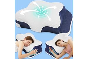 Hydomi Memory Foam Cervical Support Pillow for Neck and Shoulder Pain - Ergonomic Neck Pillow for Sleeping with Armrest, Adjustable Orthopedic Pillow for Side & Back Sleepers