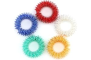 SAVITA Pack de 5 Spiky Sensory Finger Acupressure Massage Anneaux, Silencieux Grand Fidget Sensory Jouet pour enfants