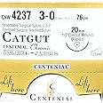Chromic Catgut 3-0,CNW-4237, Pack of 2(Count 24 pcs) 76cm,20mm 1/2 Circle Round Body Aabsorbable Surgical Suture U.S.P Surgical Threads Centenial Stitching Thread