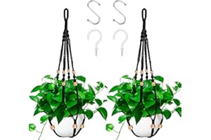 BECHOICEN Macrame Plant Hanger 2 Pcs Plant Hanger Rope Hanging Planter Indoor Hanging Plant Holder Hanging Planters & Baskets with 4 Legs, Stand Flower Pot Holder for Home