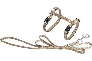 Flamingo ARNÉS para Gatos + Correa ZIGGI Beige 20-35CM 10MM