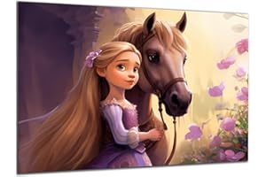 Munera Design - Bild 56x84 - Märchen Prinzessin mit Pferd - Wand-Bilder Kinder-Zimmer