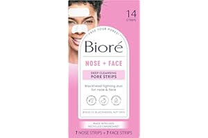 BIORÉ Biore Deep Cleansing Blackhead Remover Nose Strips and Face Pore Strips Combo, Pack of 14