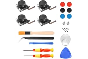 Zexrow 4 Pack 3D Analog Joystick Reparatur Set für Nintendo Switch Joy-Con Controller, Analoger Thumbstick Reparatur Werkzeuge Kit, 25 Stück