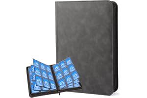 GOLXUWO Album na karty kolekcjonerskie, 540 kieszeni – 30 stron na karty kolekcjonerskie A4, wodoszczelny album kolekcjonerski na karty, jako prezent dla chłopców i dziewczynek kolekcjonerów（czarny）