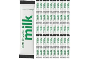 Milk Sachet Bundle – 50 x UHT Semi Skimmed Milk Sticks – Long Life Individual Portions for Coffee, Tea, Travel, Hotel, Office – WoodzyCo Exclusive