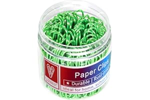 ‎VINACO Vinaco Büroklammern, 100 Stück große Büroklammern (50 mm), helle Vinylbeschichtete Büroklammern, robust und rostbeständig, grüne Jumbo-Büroklammern Ideal für Schule, Haushalt und Büro