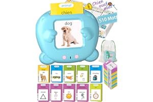 WINNROK 510 Mots Carte Parlante Montessori Français, Cartes éducatives, Jouet Enfant 2 Ans, Jeux Enfants 2 Ans, Jouets éducatifs, Jeunes Enfants de 2 à 6 pour écouter et Apprendre Cadeaux d'anniversaire Bleu