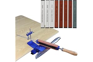 JENMAYT Aiguiseur De Couteaux Professionnel,Affûteur de Couteaux à Angle Fixe Rotatif à 360°,Système d'Affûtage de Couteaux à Angle Fixe,avec 8 Pierres,Pour le meulage et le polissage