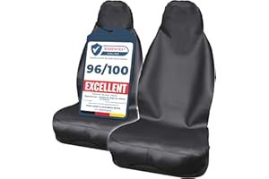 2 x Upgrade4cars Housse de Siege Voiture Universelle Avant Individuel Noir Impermeable pour Sport Chien Enfant Conducteur | Protection Siège Auto Universel Couvre Etanche Accessoire Interieur