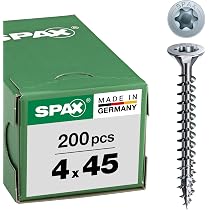 AERZETIX Lot De 10 Vis à Bois Tête Hexagonale 5 X 40 Mm Inox A2 - Autotaraudeuses DIN 571 Pour Intérieur/extérieur