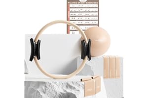 ‎PHYSKCAL PhysKcal Pilates Set | 15in/ 38cm Pilates Ringe mit 1x Klein Pilates Ball, 3X Widerstandsbänder und 2X Stretchbänder | Pilates-Mattenübungen-Kit für Zuhause