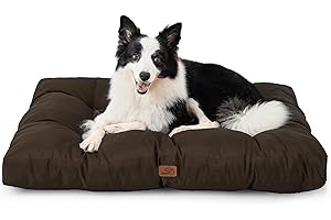 BEDSURE Hundekissen Grosse Hunde waschbar - 91x68cm hundematratze L für große, mittelgroße Hunde Outdoor gepolstert Hundematte braun in 10cm Höhe