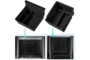‎MIEBA MIEBA 2 Pack Zubehör für Tesla Model 3 Highland 2024 2025 Model Y Juniper Mittelkonsole Organizer-Ablage, für Tesla Model 3 Highland 2024 2025 Model Y Juniper Aufbewahrungsbox, innen beflockt