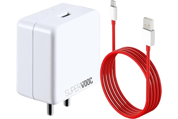 80W SUPERVOOC Fast Charger with Type-C Cable 80W USB Charger for OnePlus, Realme, Oppo, Redmi, Xiaomi, Poco, iQOO, Samsung & More Supports Dart, Dash, Warp, Vooc, SuperVooc, QC 3.0 Charge (Combo)