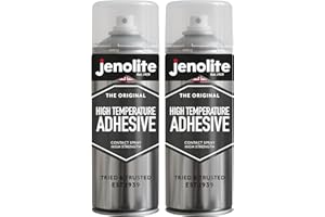 JENOLITE Spray adhesivo de alta temperatura | HASTA 80°C | 2x400ml | Adhesivo de contacto multiusos | Secado rápido, unión fuerte | Adecuado para la mayoría de materiales y superficies