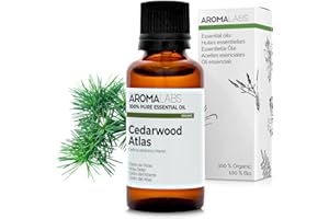 BIO - Huile essentielle CÈDRE DE L'ATLAS - 30mL - 100% Pure, Naturelle, Chémotypée et Certifiée AB/Cosmos - AROMA LABS (Marque Française)