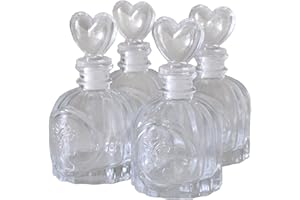 Ougual Juego de 4 Botellas de difusor de Cristal (8 cm de Alto, 100 ml, Accesorios para aceites Esenciales)