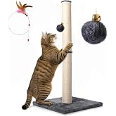 UNNETTI Sisal Scratching Post for Cats 74 cm Tall Helps Protect Your Sofa | Cat Scratching Post for Adults Upright Cat Scratc