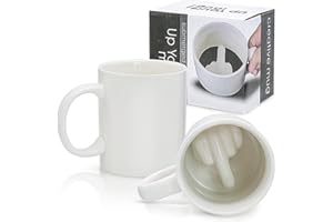 MEIYAXINWIN Up Yours Kubek, Zabawny Ceramiczny Kubek do Kawy ze Środkowym Palcem, Zabawczy Prezent Nowość na Prima Aprilis, Boże Narodzenie, Halloween i Urodziny, 240223