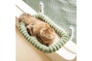 EDAGNY Elegant Hamac pour Chat Pliable - Hamac Chat Fenetre avec réversible et Lavable lit pour, lit de fenêtre Supporte jusqu'à 18kg (Vert, M)