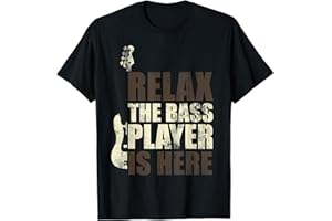 GESCHENK FÜR MUSIKER GITARRENSPIELER BASS GITARRE Le bassiste est ici musique idée cadeau guitare basse T-Shirt