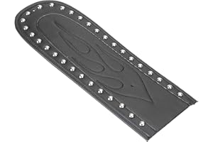 XMMT Rivet Leather Black Flame Rear Fender Bib for Solo Seat Compatible with Harley Dyna FXD Super Glide Wide Glide