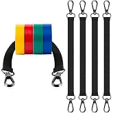 NICENEEDED 4 Pcs Insulator Tape Fastener Strap Black Tape with Snap Hooks for Cord, Tool Backpack with Safety Hook and Trigge