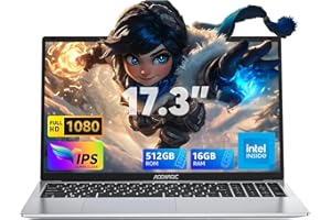 ACEMAGIC Laptop 17,3", 16 GB DDR4 512 GB SSD, procesor N-95, laptop do 3,6 GHz, WiFi, BT5.0, 3 x USB 3.2, otwieranie i zamykanie 180°