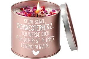 ‎PRSTENLY PRSTENLY Schwester Geschenk, Stumpenkerzen Mit Spruch, Geschenke für Schwester Geburtstag Hochzeitstag Weihnachten, Geburtstagsgeschenk für Große Schwester, 9OZ