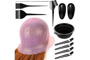 12 st hårmarkeringskappa och krok-kit, stansade hål silikon stansningsfria hårfärgningskappor, hårmarkeringskappa och krok-kit, professionella markeringskappor, inkl. hårklämmor/palett/öronmasker, etc