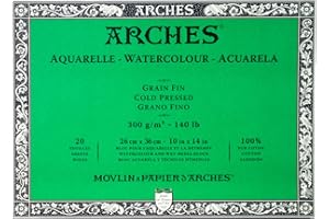 Arches Bloc aquarelle grain fin 26 x 36 cm 300 g 20 pages Naturel Blanc