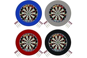 Gorilla Darts Double 20 & PU Dartboard Surround Plain Set + Free Darts