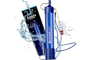 AQUAB filtre purificateur d'eau | 4500L filtre eau potable survie militaire, Élimine 99,99% des Bactéries | système de Filtration Portable Mini, Purificateur d'Eau pour Randonnée, Camping
