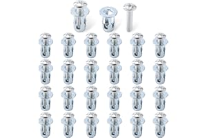 HonQiShiMY 66 Pz M5x25 Tasselli per Cavità in Metallo, Tasselli per Cartongesso e Dadi a Petalo, Ancoraggi in Metallo per Cavità Dado a Petalo a Vite di Espansione per Pareti Cave Fissaggio in Lamiera